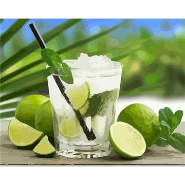 Citrus Fruit 'Mint and Lime Cooler' Paint By Numbers Kit