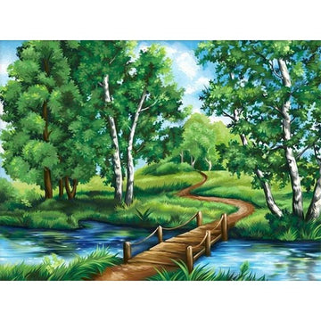 Forest Long Trail 'Short Bridge' Paint By Numbers Kit