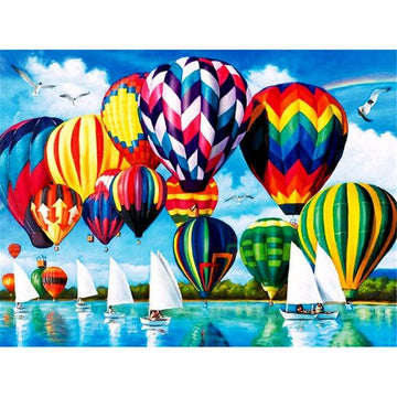 Hot Air Balloon and Sailboat Parade Paint By Numbers Kit