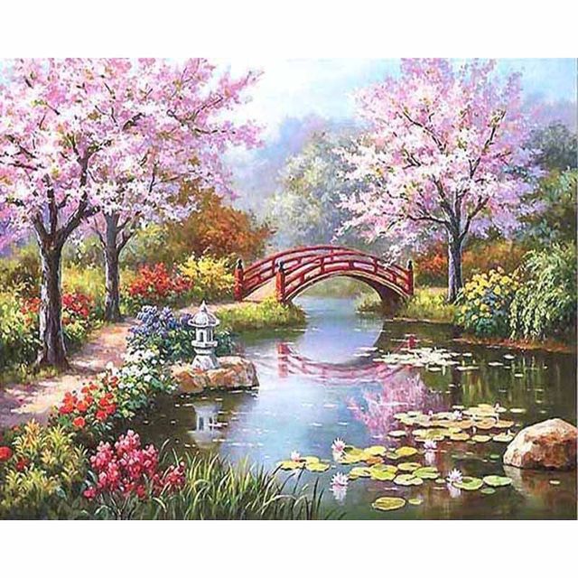 Japanese Apricot Tree in Full Bloom Paint By Numbers Kit