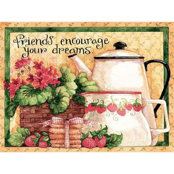 Inspirational Home Decor 'Flowers and Teapot' Paint By Numbers Kit