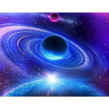 Universe 'Ring Planet and Moon' Paint By Numbers Kit