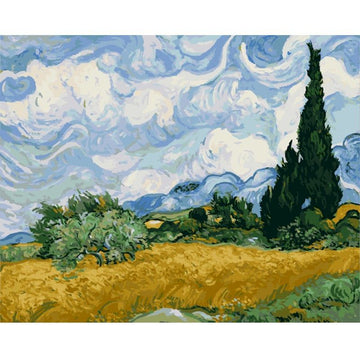Van Gogh 'Wheat Field with Cypresses' Paintings Paint by Numbers Kit.