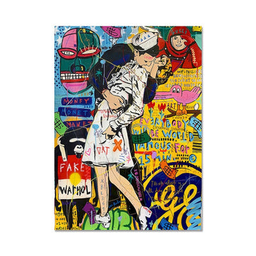 Victory Kiss Street Graffiti Pop Art Paint by Numbers Kit