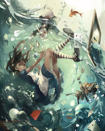 Alice in Wonderland 'White Rabbit & Alice Falling' Paint by Numbers Kit