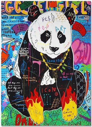 Pop Art Panda Street Graffiti Paint by Numbers Kit