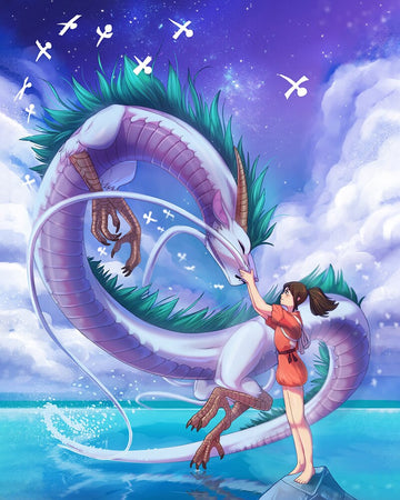 Spirited Away 'Dragon Haku and Chihiro' Paint by Numbers Kit