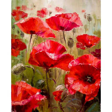 Red Petunia Paint By Numbers Kit