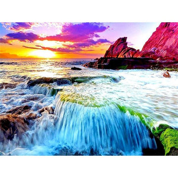 Sri Lanka 'Sunset at Tangalle Rocky Shore' Paint By Numbers Kit