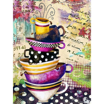 Retro Colored Cup Paint By Numbers Kit