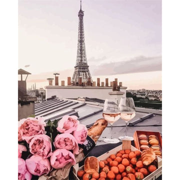 Paris 'Romantic Afternoon Over Looking Eiffel Tower' Paint By Numbers Kit