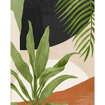 Tropical Abstract 'Greens and Sand' Paint By Numbers Kit