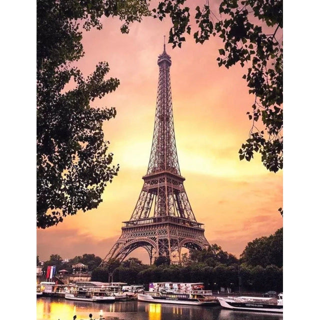 Paris 'Beautiful Sunset Eiffel Tower' Paint By Numbers Kit