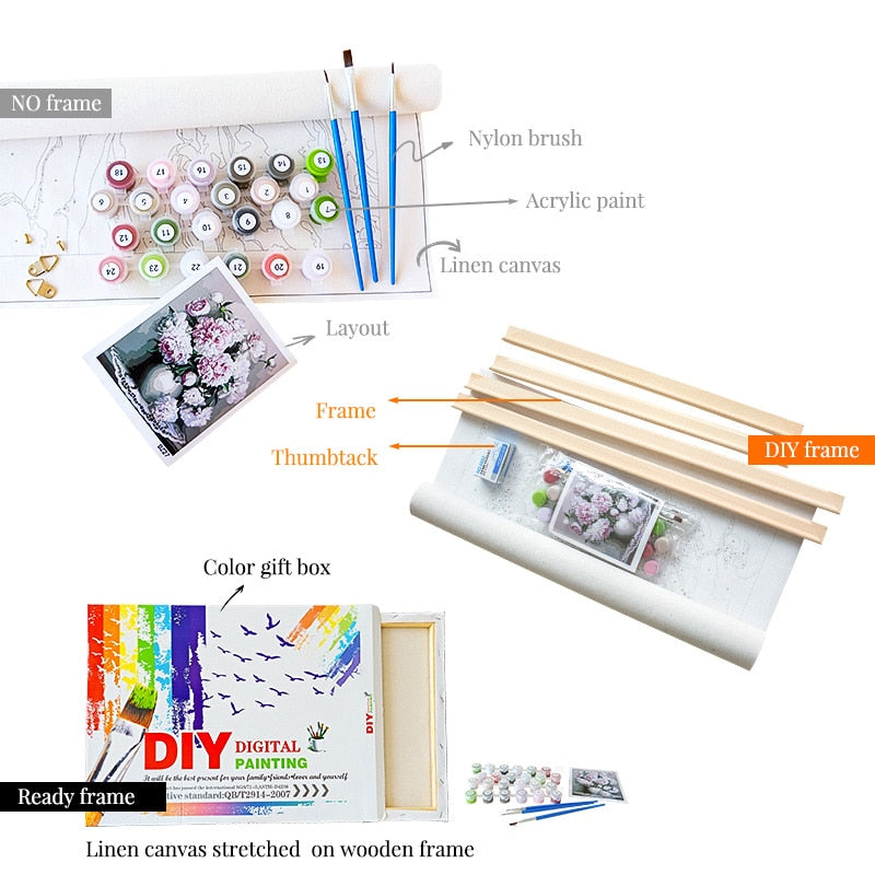 Gypsophila Flower Bouquet Paint By Numbers Kit