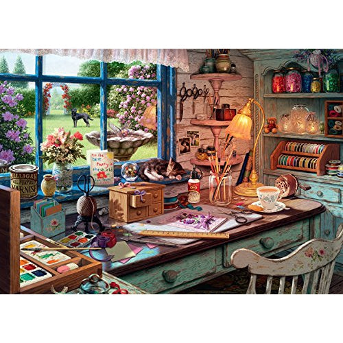A Busy Table On a Lazy Afternoon 'Cat and Dog' Paint By Numbers Kit