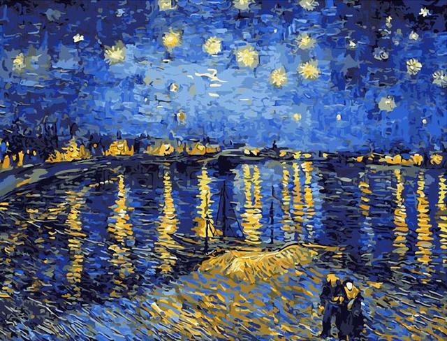 Van Gogh Art 'Starry Night Over the Rhone' Paint By Numbers Kit