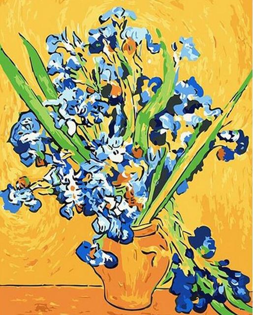 Van Gogh Art' Vase of Irises' Paint By Numbers Kit