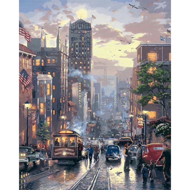 Busy Streets of San Francisco Paint By Numbers Kit