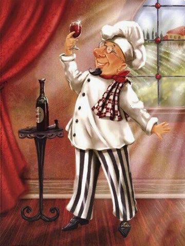 Chef Inspecting the Wine Paint By Numbers Kit
