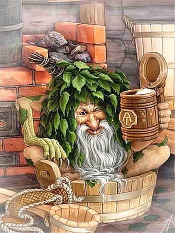 Greenman Drinking Ale in a Tub Paint By Numbers Kit