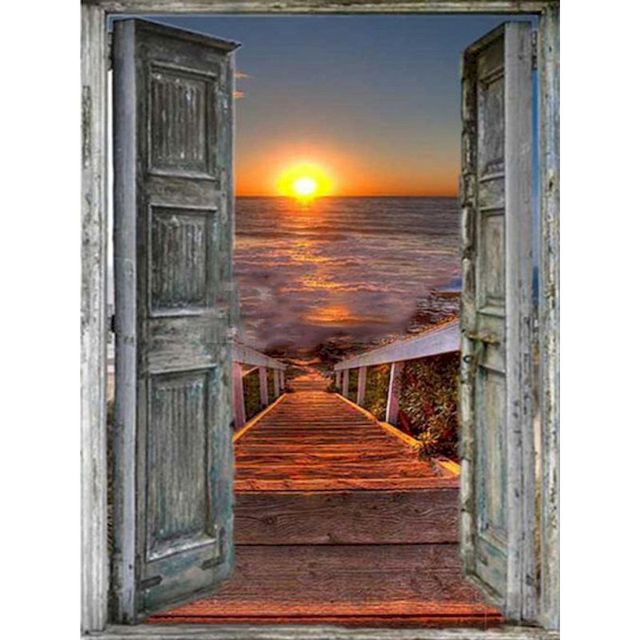 Open Door to The Sea 'Sunset View' Paint By Numbers Kit