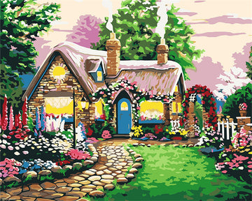 Cozy Cottage 'Flower Garden' Paint By Numbers Kit