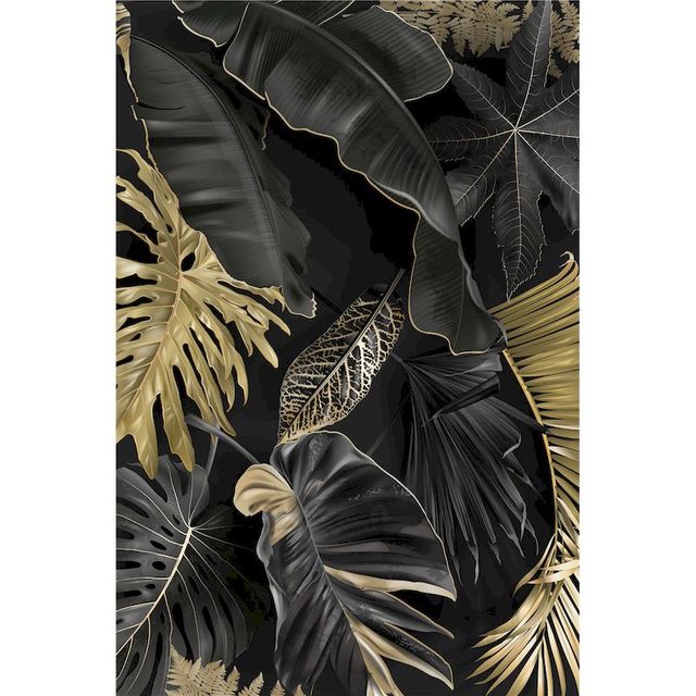 Assorted Tropical Gold and Black Leaves Paint By Numbers Kit