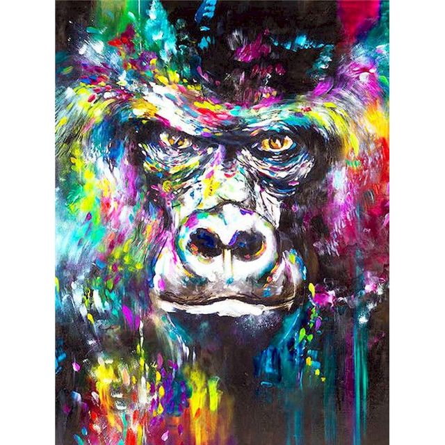 Gorilla 'Eye Gazing' Paint By Numbers Kit
