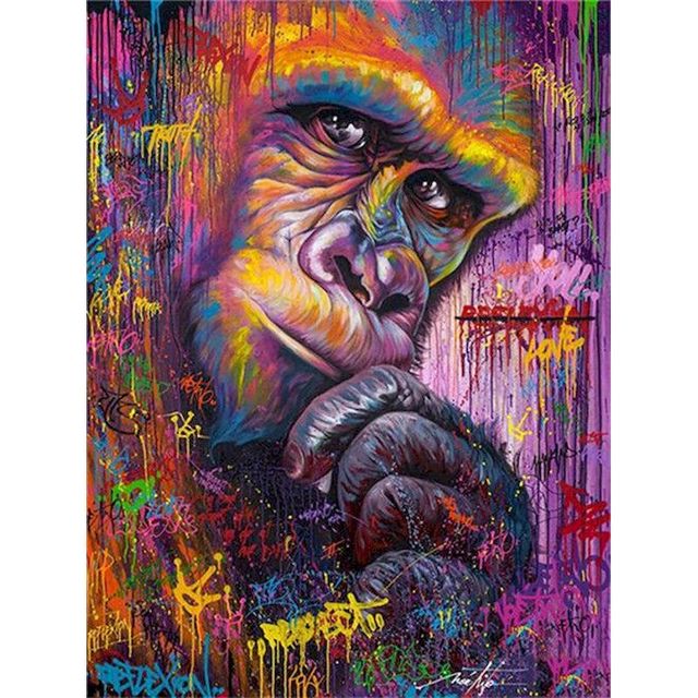 Gorilla 'Faded Graffiti' Paint By Numbers Kit