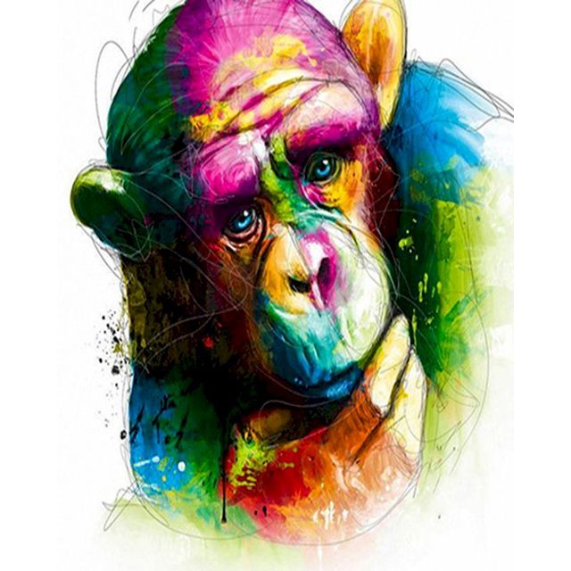 Gorilla 'Modern Thinker' Paint By Numbers Kit