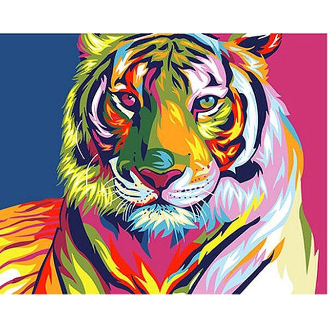 Psychedelic Tiger Portrait Paint By Numbers Kit