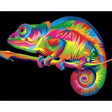 Psychedelic Chameleon Paint By Numbers Kit