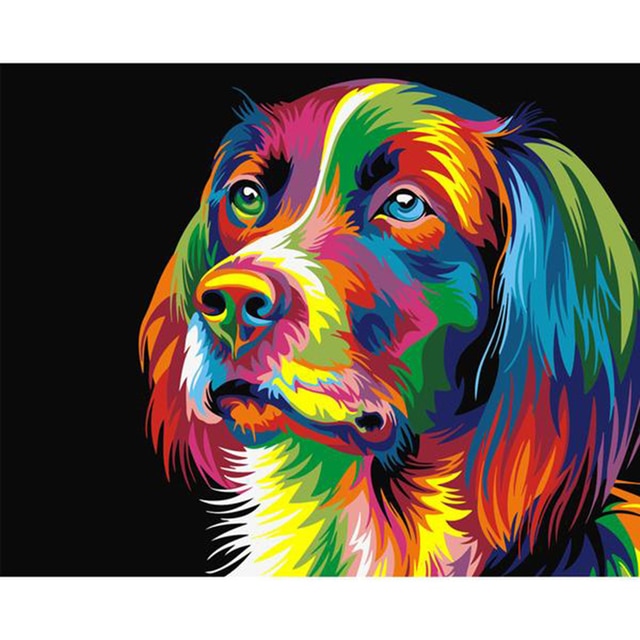 Psychedelic Golden Retriever Paint By Numbers Kit