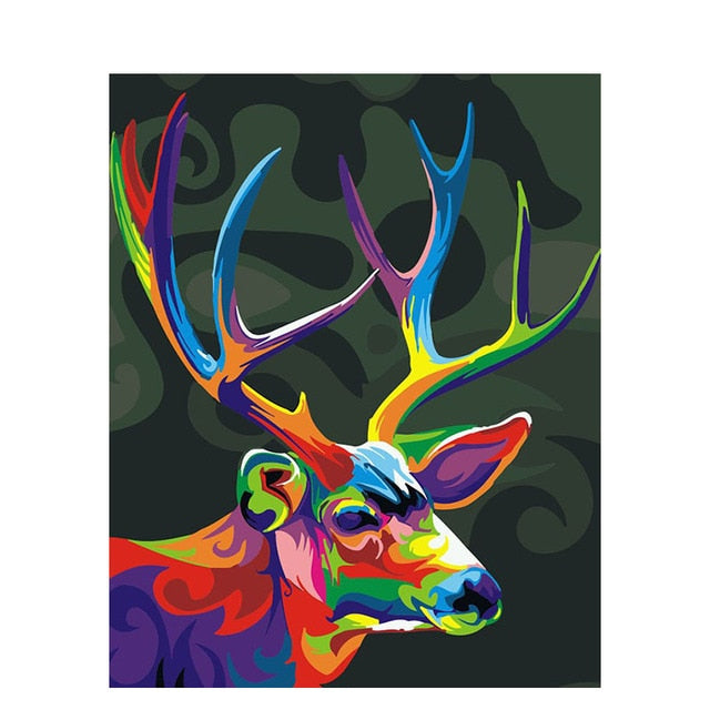 Psychedelic Buck Paint By Numbers Kit — Lil Paint Shop