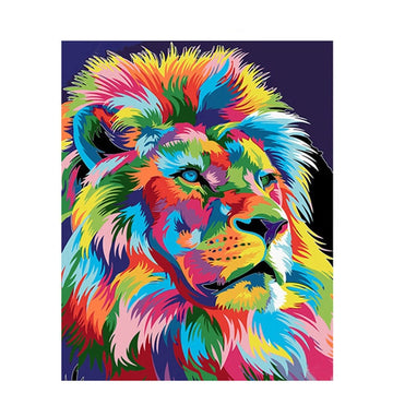 Multi-colored Lion's Head Paint By Numbers Kit