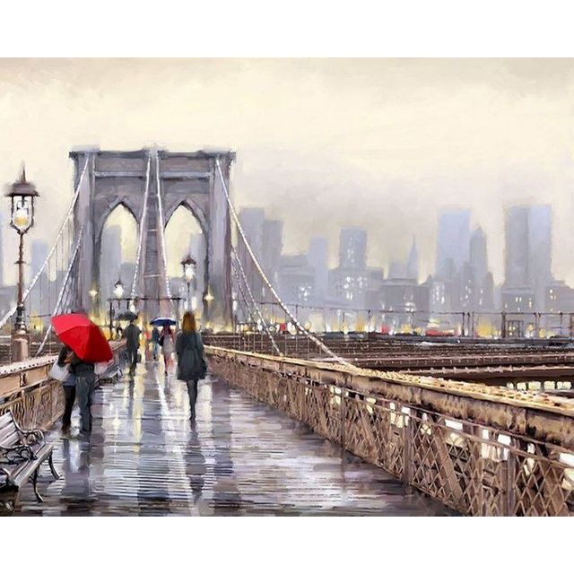 New York 'Brooklyn Bridge' Paint By Numbers Kit