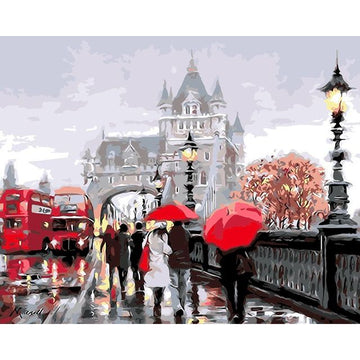 London Bridge 'Rainy Foot Bridge' Paint By Numbers Kit