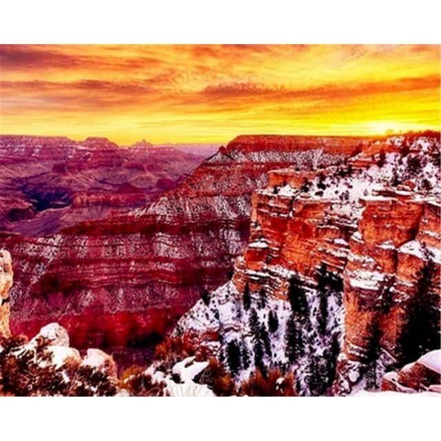 Grand Canyon National Park 'South Rim in Winter' Paint By Numbers Kit