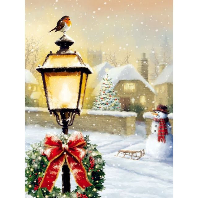 Snowy Night 'Snowman at the Post' Paint By Numbers Kit