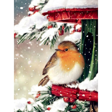 Snow Fall 'Stonechat at the Shed' Paint By Numbers Kit