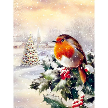 Snow Breeze 'Stonechat Nesting Tree' Paint By Numbers Kit
