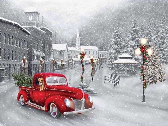 Snowy Streets Diamond Paint By Numbers Kit