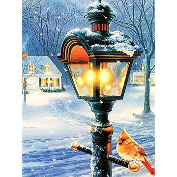 Breezy Night 'Cardinal on Lamppost' Paint By Numbers Kit