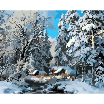 White Christmas 'Freezing Pine Trees' Paint By Numbers Kit