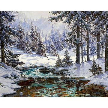 Flowing Stream 'Melting Snow' Paints By Numbers Kit