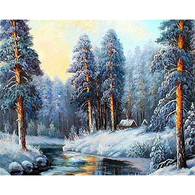 Calm Forest 'Melting Snow' Paint By Numbers Kit