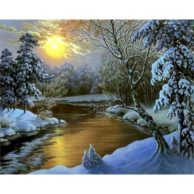 Frozen Trees 'Morning Light' Paint By Numbers Kit