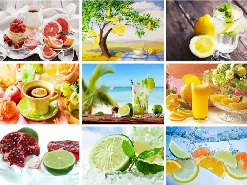 Citrus Fruit 'Cocktail | Vodka Lime' Paint By Numbers Kit