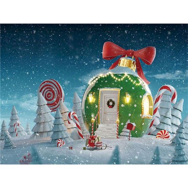 Christmas Wonderland 'Green Christmas Ball House' Paint By Numbers Kit