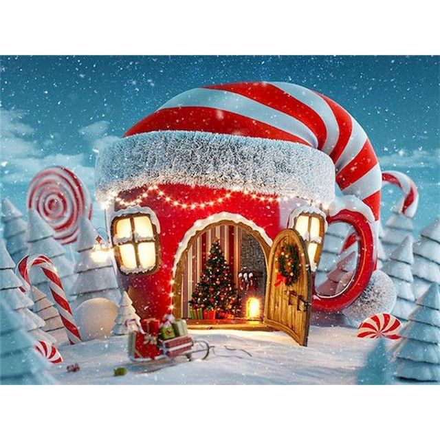 Christmas Wonderland 'Santa Hat House' Paint By Numbers Kit